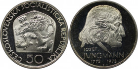 Europäische Münzen und Medaillen, Tschechoslowakei / Czechoslovakia. Josef Jungmann. 50 Kronen 1973. Silber. KM 79. Polierte Platte
