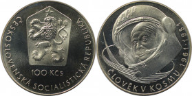 Europäische Münzen und Medaillen, Tschechoslowakei / Czechoslovakia. 20 Jahre Weltraumfahrt Juri Gagarin. 100 Kronen 1981. Silber. KM 103. Polierte Pl...