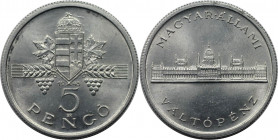 Europäische Münzen und Medaillen, Ungarn / Hungary. 5 Pengo 1945, Aluminium. KM 525. Stempelglanz