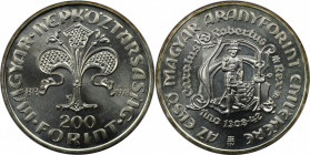 Europäische Münzen und Medaillen, Ungarn / Hungary. 1. Ungarischer Gold-Forint. 200 Forint 1978, Silber. 0.58 OZ. KM 614. Stempelglanz
