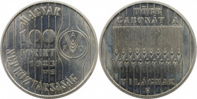 Europäische Münzen und Medaillen, Ungarn / Hungary. F.A.O. 100 Forint 1983, Kupfer-Nickel. KM 631. Stempelglanz