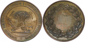 Russische Münzen und Medaillen, Alexander III. (1881-1894). Bronzemedaille ND (1886). Preismedaille der Kharkov Gesellschaft für Landwirtschaft. Stemp...