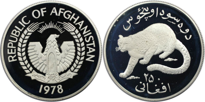 Weltmünzen und Medaillen, Afghanistan. Schneeleopard. 250 Afghanis 1978, 28.28 g...