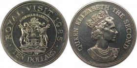 Weltmünzen und Medaillen, Antigua und Barbuda / Antigua and Barbuda. Königlicher Besuch. 10 Dollars 1985, Kupfer-Nickel. KM 5. Stempelglanz