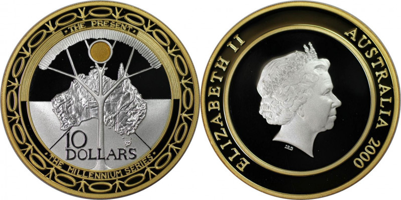 Weltmünzen und Medaillen, Australien / Australia. Millennium. 10 Dollars 2000. 3...