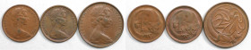 Weltmünzen und Medaillen, Australien / Australia, Lots und Sammlungen. 2 x 1 Cent 1966, 2 Cents 1967. Lot von 3 Münzen. Bronze. Bild ansehen Lot