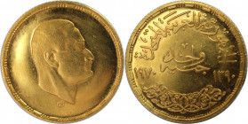 Weltmünzen und Medaillen, Ägypten / Egypt. 1 Pound 1970 (1390 AH). Auf den Tod von Präsident Nasser. 0.875 Gold. 7,98 g. KM 426. Fr. 50 Vorzüglich+...