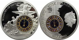 Weltmünzen und Medaillen, Cookinseln / Cook Islands. "WINDOWS OF HISTORY" Grand Central Terminal New York. 10 Dollars 2013, 0.925 Silber. 50 g. 50 mm....