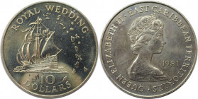 Weltmünzen und Medaillen, East-Caribbean. Königliche Hochzeit. 10 Dollars 1981, Kupfer-Nickel. KM 9. Stempelglanz