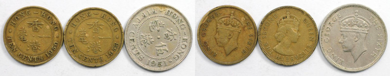 Weltmünzen und Medaillen, Hong Kong, Lots und Sammlungen. 10 Cents 1950, 10 Cent...