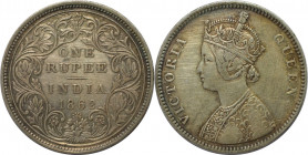 Weltmünzen und Medaillen, Indien / India. Britisch Indien. Viktoria (1837-1901). 1 Rupee 1862, Silber. KM 473. Vorzüglich