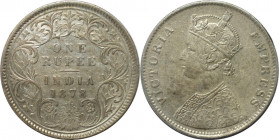 Weltmünzen und Medaillen, Indien / India. Britisch Indien. Viktoria (1837-1901). 1 Rupee 1878, Silber. KM 492. Vorzüglich