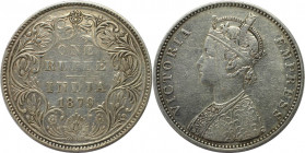 Weltmünzen und Medaillen, Indien / India. Britisch Indien. Viktoria (1837-1901). 1 Rupee 1879, Silber. KM 492. Vorzüglich
