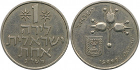 Weltmünzen und Medaillen, Israel. Granatäpfel. 1 Lira 1973. Kupfer-Nickel. KM 47.1. Vorzüglich-stempelglanz