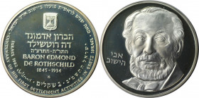 Weltmünzen und Medaillen, Israel. 34. Jahrestag - Baron de Rothschild. 2 Sheqalim 1982. 28,80 g. 0.850 Silber. 0.79 OZ. KM 117. Polierte Platte