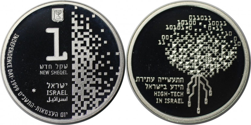 Weltmünzen und Medaillen, Israel. High Tech in Israel. 1 New Sheqel 1999. 14,40 ...