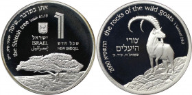 Weltmünzen und Medaillen, Israel. Wildleben - Steinbock. 1 New Sheqel 2000. 14,40 g. 0.925 Silber. 0.43 OZ. KM 347. Proof Like