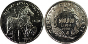 Weltmünzen und Medaillen, Türkei / Turkey. Trojanisches Pferd. 500000 Lira 1999. Kupfer-Nickel. KM 1081. Vorzüglich-stempelglanz