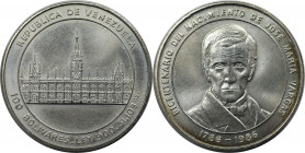 Weltmünzen und Medaillen, Venezuela. 200. Jahrestag - Geburt von José M. Vargas. 100 Bolivares 1986. 31,0 g. 0.900 Silber. 0.90 OZ. KM Y# 60. Stempelg...