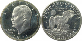 Weltmünzen und Medaillen, Vereinigte Staaten / USA / United States. "Eisenhower Dollar". 1 Dollar 1971 S. 24,59 g. 0.400 Silber. 0.32 OZ. KM 203a. Pol...