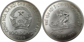 Weltmünzen und Medaillen, Vietnam. "1988 Olympische Winterspiele, Calgary". 100 Dong 1986. 6,0 g. 0.999 Silber. 0.19 OZ. KM 23. Stempelglanz