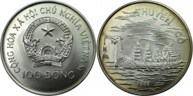 Weltmünzen und Medaillen, Vietnam. Drachenschiff. 100 Dong 1988. 15,99 g. 0.980 Silber. 0.50 OZ. KM 25.1. Stempelglanz