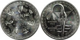 Weltmünzen und Medaillen, Westafrika / Western African. 10. Jahrestag der Währungsunion. 500 Francs 1972, 25 g. 0.900 Silber. 0.72 OZ. KM 7. Stempelgl...