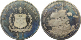 Weltmünzen und Medaillen, Western Samoa. 250. Jahrestag - Entdeckung von Samoa. 1 Tala 1972. Kupfer-Nickel. KM 11. Polierte Platte