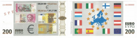 Banknoten, Deutschland / Germany. Banknote-Gestaltungsentwurf (Euro). Europäisches Währungsinstitut 1997 / Europäische Zentralbank, 1998. SPECIMEN. Te...