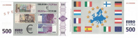 Banknoten, Deutschland / Germany. Banknote-Gestaltungsentwurf (Euro). Europäisches Währungsinstitut 1997 / Europäische Zentralbank, 1998. SPECIMEN. Te...