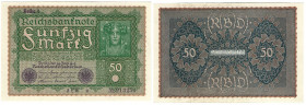 Banknoten, Deutschland / Germany. Deutsches Reich. Reichsbanknote 50 Mark 1919. Ro.62a. I