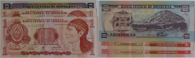Banknoten, Honduras. 1 Lempira 1994 P.76, 1 Lempira 1998 P.79, 2 Lempiras 2000 P 80a. I