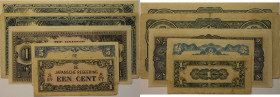 Banknoten, Japan Occupation. 1,5 Cent - S.Serie, 1 Dollar, 2 x 10 Dollars 1942-44. 5 Stück. I-IV