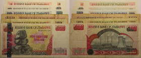 Banknoten, Simbabwe / Zimbabwe, Lots und Sammlungen. 5 Dollars 1997, P.05, 10 Dollars 1997, P.6, 20 Dollars 1997, P.7, 50 Dollars 1994, P.8a, 100 Doll...