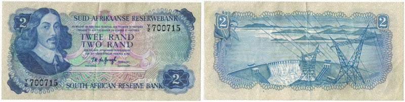 Banknoten, Südafrika / South Africa. 2 Rand 1974. Erste Zeilen mit Bankname und ...
