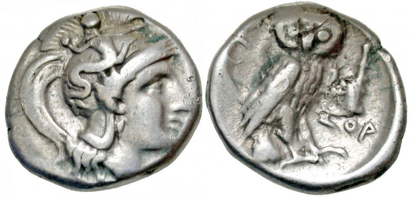 Calabria, Tarentum. Ca. 302-280 B.C. AR drachm (16.4 mm, 3.15 g, 12 h). Helmeted...