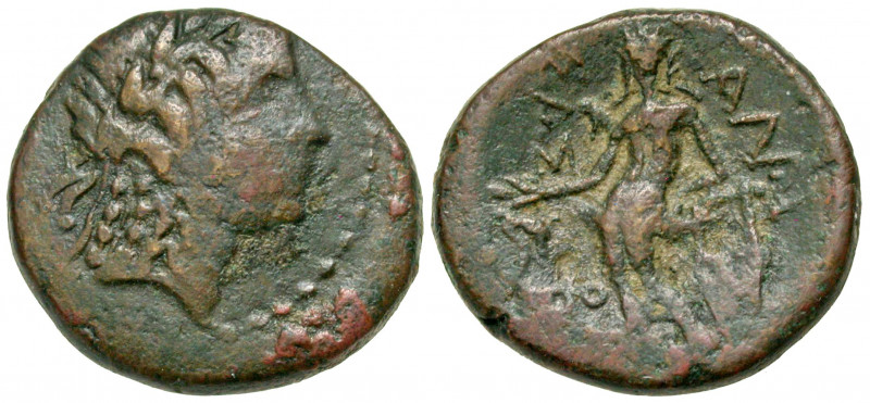 Sicily, Alaisa Archonidea. Ca. 200 B.C. AE 20 (19.9 mm, 5.37 g, 11 h). Laureate ...