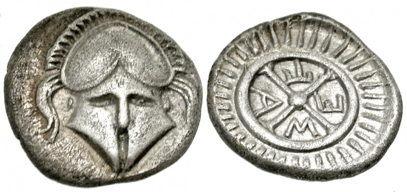 Thrace, Mesembria. Ca. 4th century B.C. AR diobol (11.5 mm, 1.23 g, 1 h). Creste...