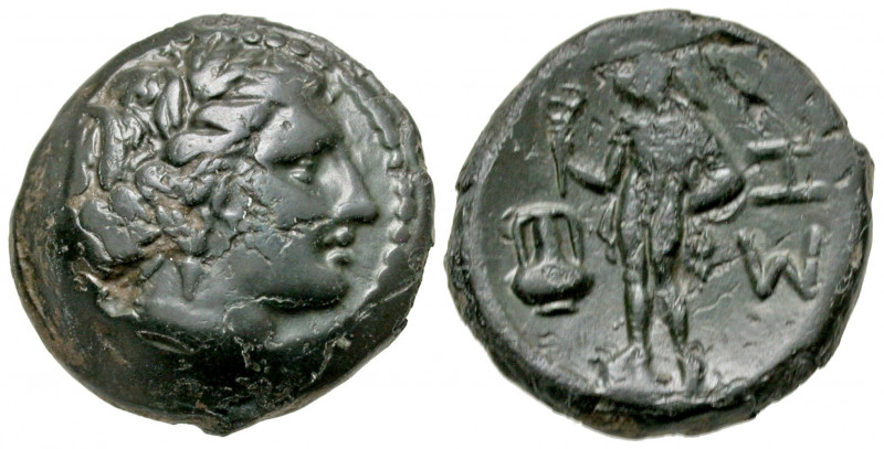 Thrace, Sestos. Ca. 300 B.C. AE trichalkon (17.3 mm, 4.89 g, 3 h). Head of Perse...