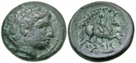 Thracian Kingdom. Lysimachos. As Satrap, 323-306 B.C. AE 19 (19.0 mm, 5.25 g, 9 h). In the name of Philip II. Lysimacheia mint, struck ca. 320-317 B.C...