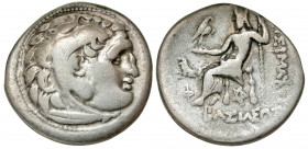 Thracian Kingdom. Lysimachos. As King, 306-281 B.C. AR drachm (18.4 mm, 4.17 g, 1 h). In the types of Alexander III. Kolophon mint, struck ca. 301-299...