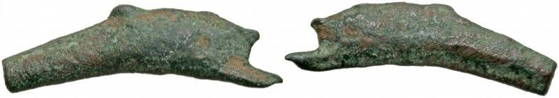 Sarmatia, Olbia. 5th century B.C. AE cast proto-money (25.0 mm, 1.39 g). Dolphin...