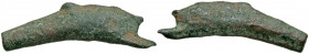Sarmatia, Olbia. 5th century B.C. AE cast proto-money (25.0 mm, 1.39 g). Dolphin with fin. SNG BM Black Sea 361; SNG Cop 72. VF.