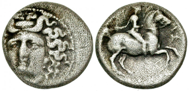 Thessaly, Larissa. Ca. 344-337 B.C. AR trihemiobol (11.0 mm, 1.11 g, 12 h). Head...