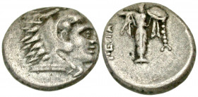 Mysia, Pergamon. Ca. 310-282 B.C. AR diobol (11.1 mm, 1.32 g, 11 h). Head of Herakles right, wearing lion's skin headdress / ΠEPΓAM, statue of Pallas ...