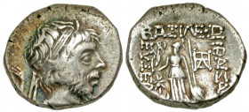 Cappadocian Kingdom. Ariobarzanes III. 52-42 B.C. AR drachm (16.3 mm, 3.94 g, 11 h). Dated RY 11 = 43/2 B.C. Diademed and bearded head of Ariobarzanes...