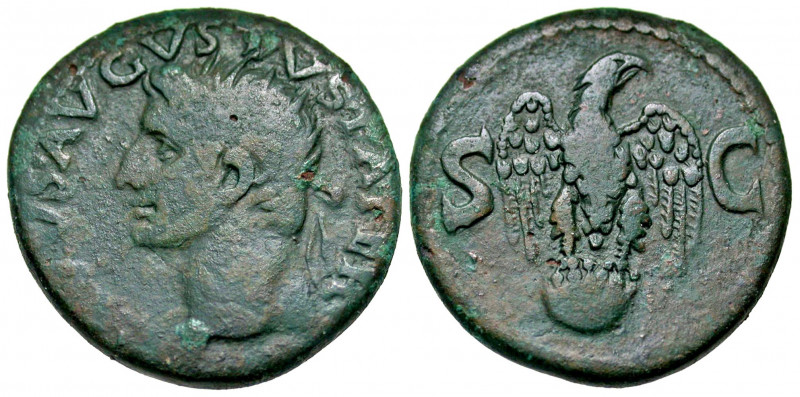Divus Augustus. Died A.D. 14. AE as (27.11 mm, 10.50 g, 1 h). Rome mint, posthum...