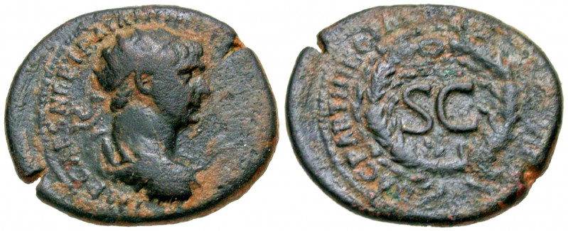 Trajan. A.D. 98-117. AE semis (20.7 mm, 3.96 g, 7 h). Rome mint, struck A.D. 115...