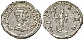 Plautilla. Augusta, A.D. 202-205. AR denarius (19.1 mm, 3.27 g, 6 h). Rome mint, struck A.D. 203. PLAVTILLA AVGVSTA, draped bust of Plautilla right / ...