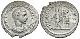 Diadumenian. As Caesar, A.D. 217-218. AR denarius (19.3 mm, 3.56 g, 7 h). Rome mint, struck A.D. 217. M OPEL ANT DIADVMENIAN CAES, bare-headed, draped...